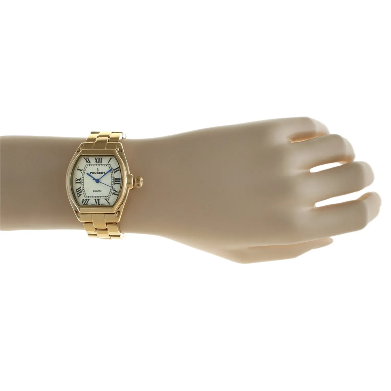 Women's Gold Status Bracelet Watch 36x33mm Barrel Shape Roman Dial