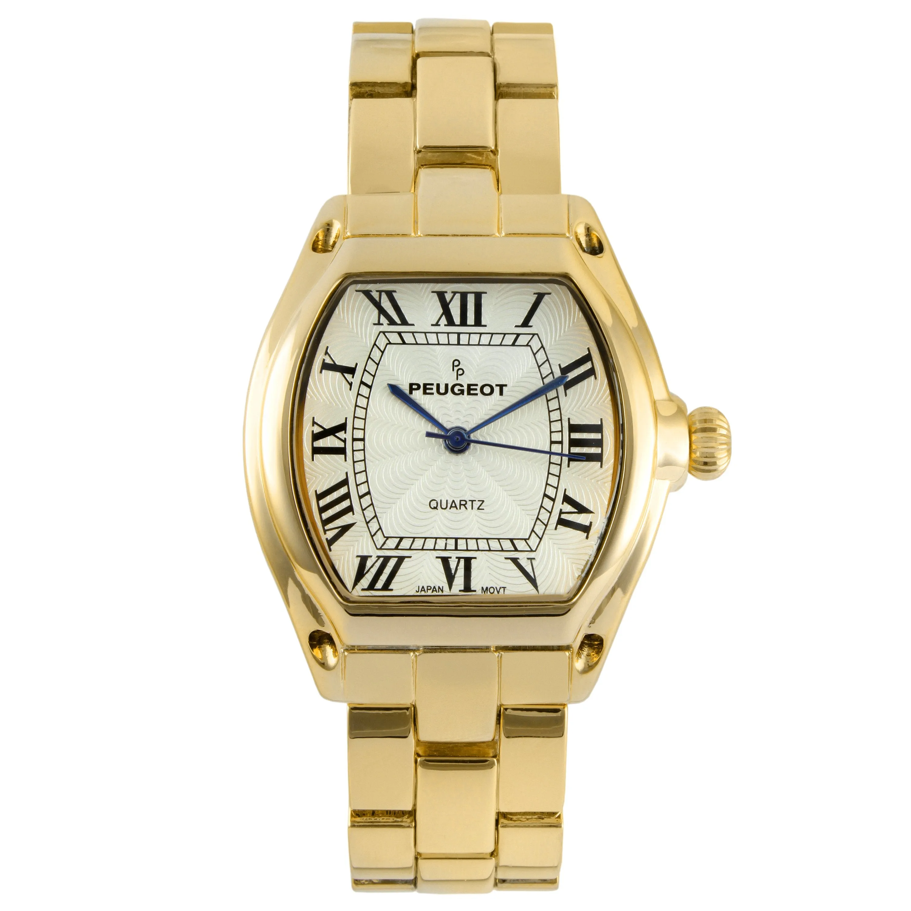 Women's Gold Status Bracelet Watch 36x33mm Barrel Shape Roman Dial